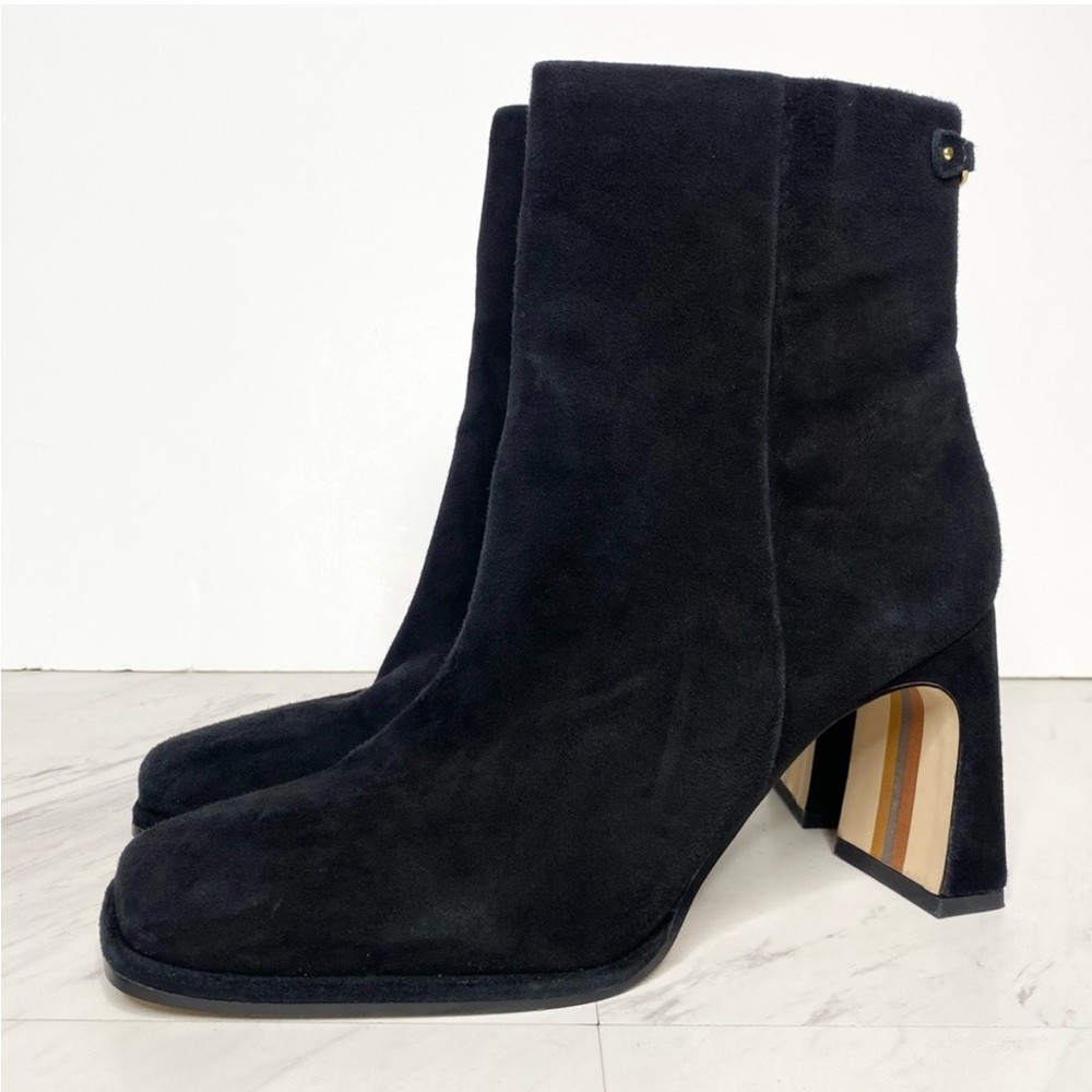 Sam Edelman Irie Black Suede Square Toe Heeled Bootie 8M